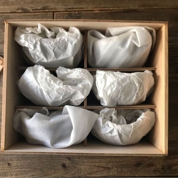 Asian Small Cup Set of 6 black with color trim - Picture 4 of 13